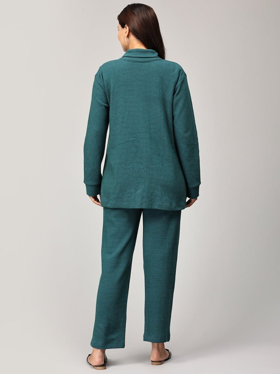 Green Virtue Maternity and Nursing Bomber Jacket Co- Ord Set - MWW-SD-GRNJ-S
