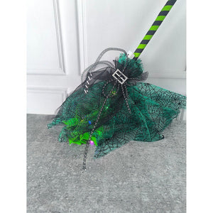 Green Witch Broom Stick for Halloween Costume Party & Halloween Home office Decor - Little Surprise BoxGreen Witch Broom Stick for Halloween Costume Party & Halloween Home office Decor