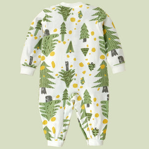 Green XMAS tree full sleeves jumpsuit style Romper, for Tiny Toddlers - 6 - 12 Months Kids Clothing