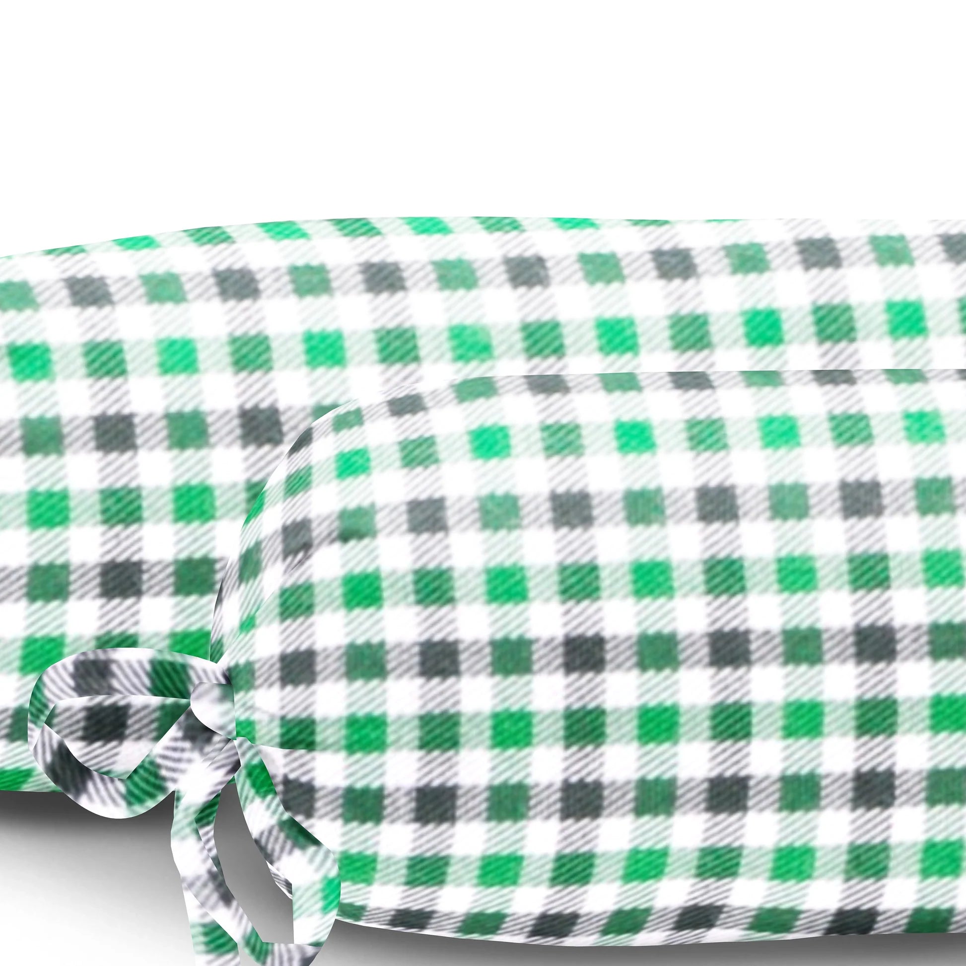 The Baby Atelier 100% Organic Baby Bolster Cover Set without fillers Green and Black Checks