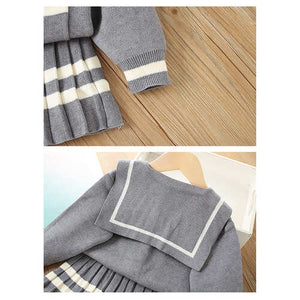 Grey Crest 2 pcs, Skirt and Top Winterwear for Girls. - 3 - 4 Years Kids Clothing