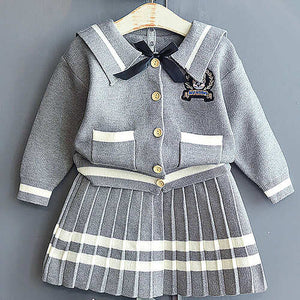 Grey Crest 2 pcs, Skirt and Top Winterwear for Girls. - 3 - 4 Years Kids Clothing