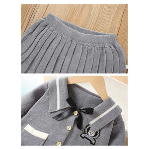 Grey Crest 2 pcs, Skirt and Top Winterwear for Girls. - 3 - 4 Years Kids Clothing