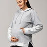Grey Dawn Stripe Maternity and Nursing Hoodie - DRS-SD-GRYSTH-S