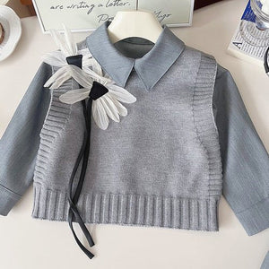 Grey Dragonfly 3pcs, Skirt and Top Winterwear for Girls. - 3 - 4 Years Kids Clothing