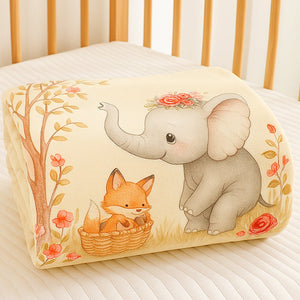 Grey Elephant woodland print Super Soft Breathable pure Muslin cotton Blanket for Infants - Bedding