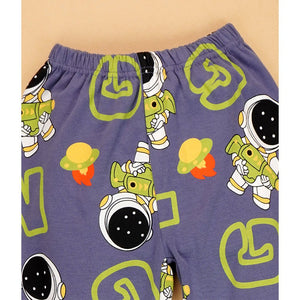 Grey & Green Astro soft Cotton Kids Nightsuit - 4 - 5 Years Nightsuits