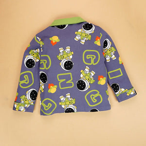 Grey & Green Astro soft Cotton Kids Nightsuit - 4 - 5 Years Nightsuits