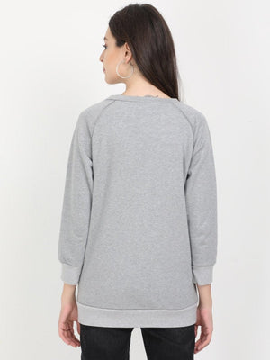 Grey Melange Maternity and Nursing Sweatshirt - MNSWT-GMLG-S