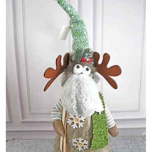 Grey Sitting Long Legs Reindeer with Ski Boards Christmas décor - Christmas