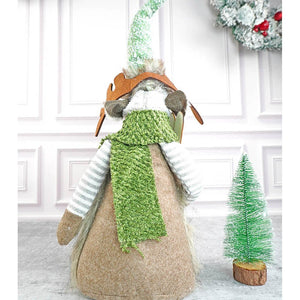 Grey Sitting Long Legs Reindeer with Ski Boards Christmas décor - Christmas