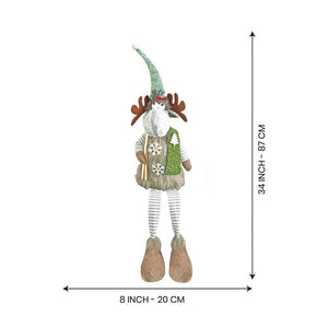 Grey Sitting Long Legs Reindeer with Ski Boards Christmas décor - Christmas
