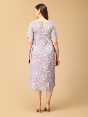 Grey - t Blooms Maternity and Nursing Dress - DRS - SK - GRBTM - S