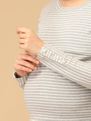 Grey - tful Lines Maternity and Nursing Winter Top - MAT - SD - GILN - S