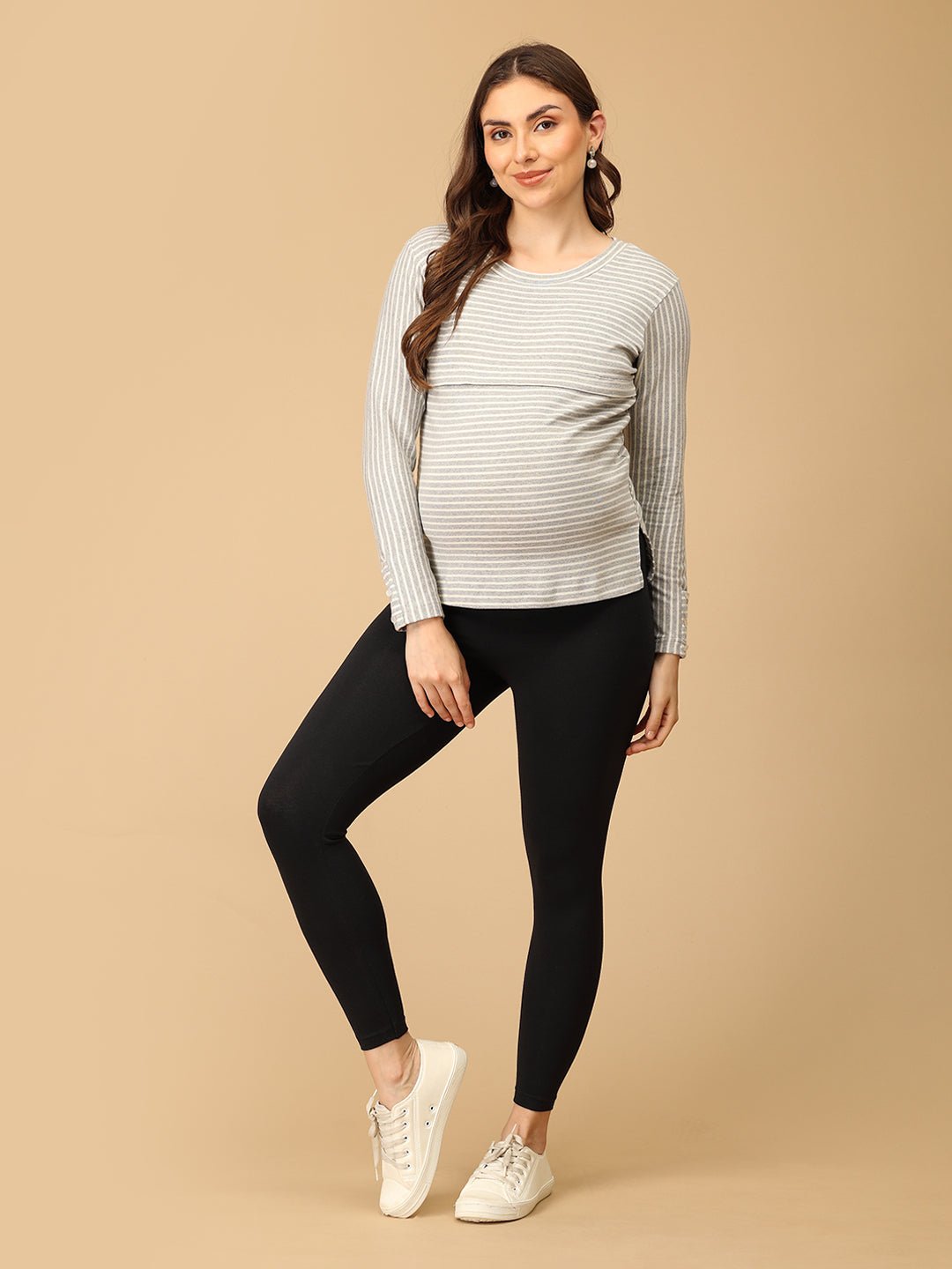 Grey - tful Lines Maternity and Nursing Winter Top - MAT - SD - GILN - S