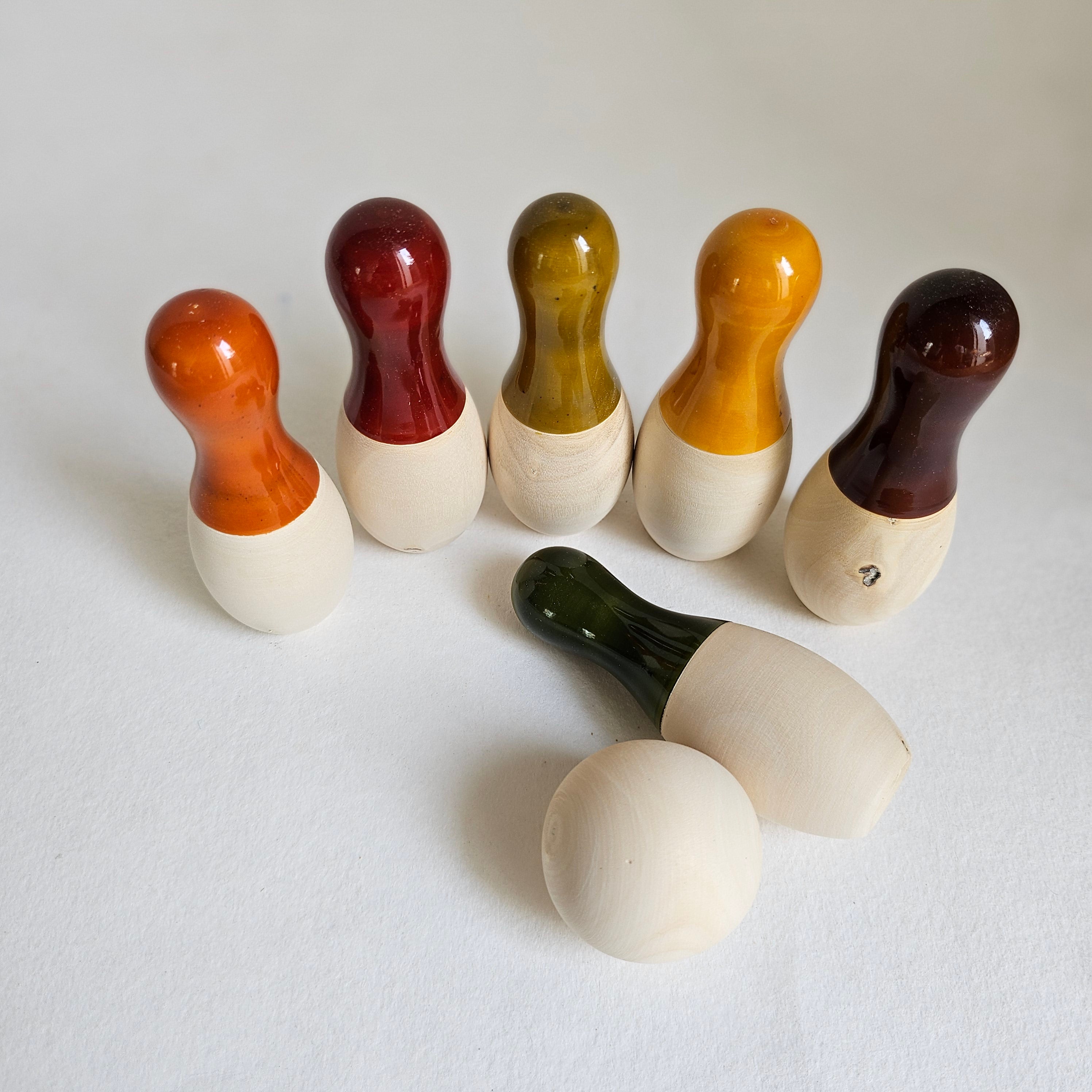 Gulab Tribe Handcrafted Wooden Mini Bowling Set