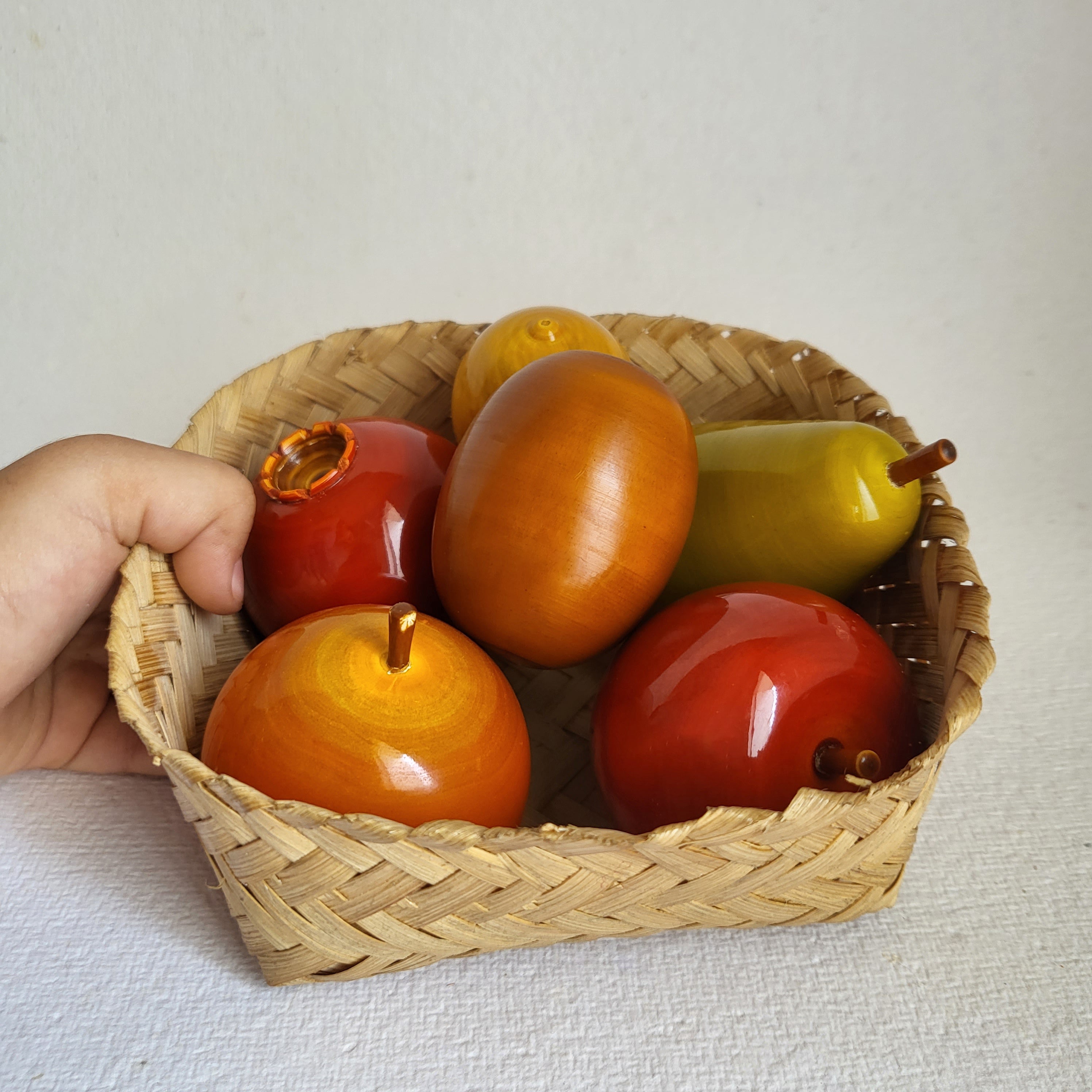 Gulab Tribe Handcrafted Wooden Fruit Set