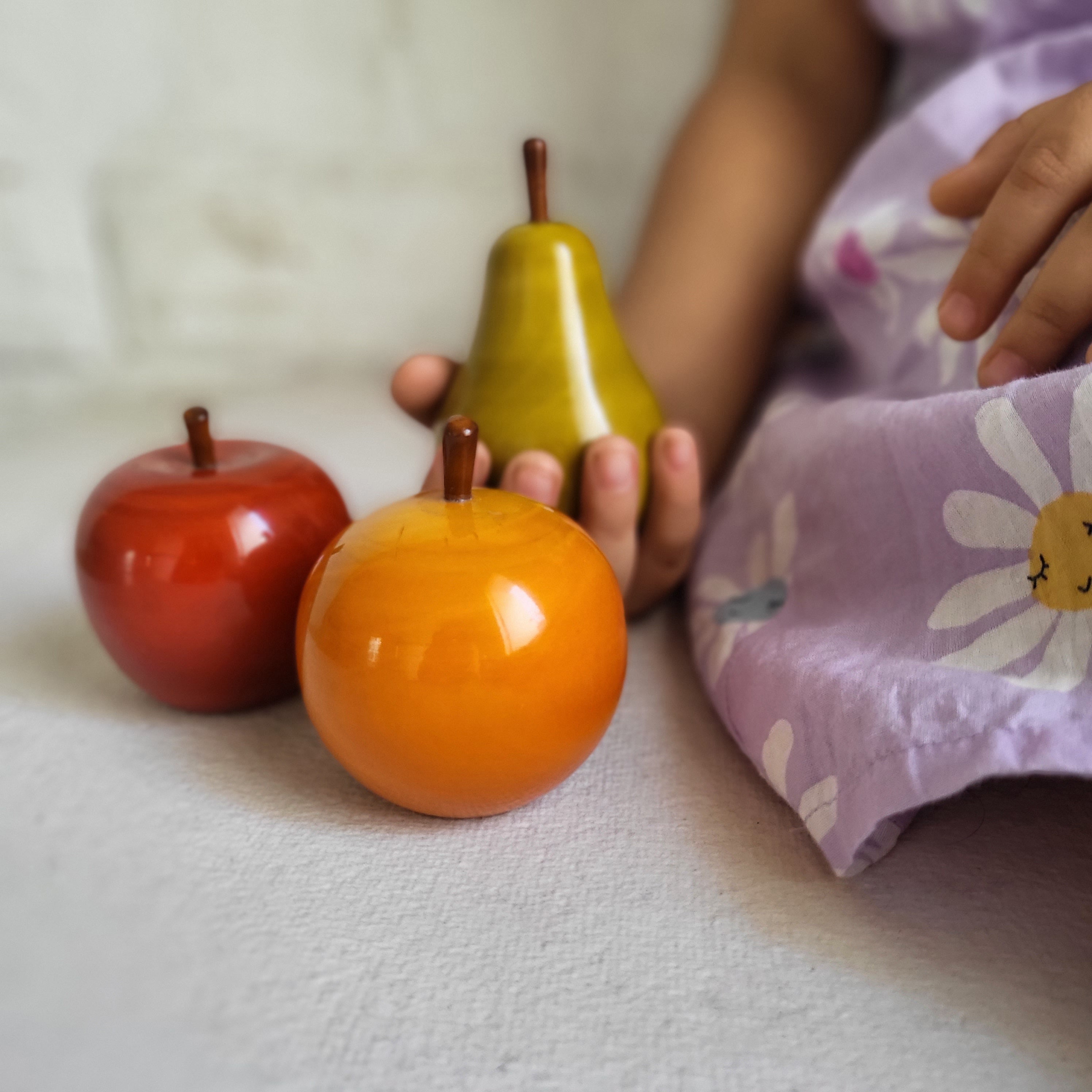 Gulab Tribe Handcrafted Wooden Fruit Set