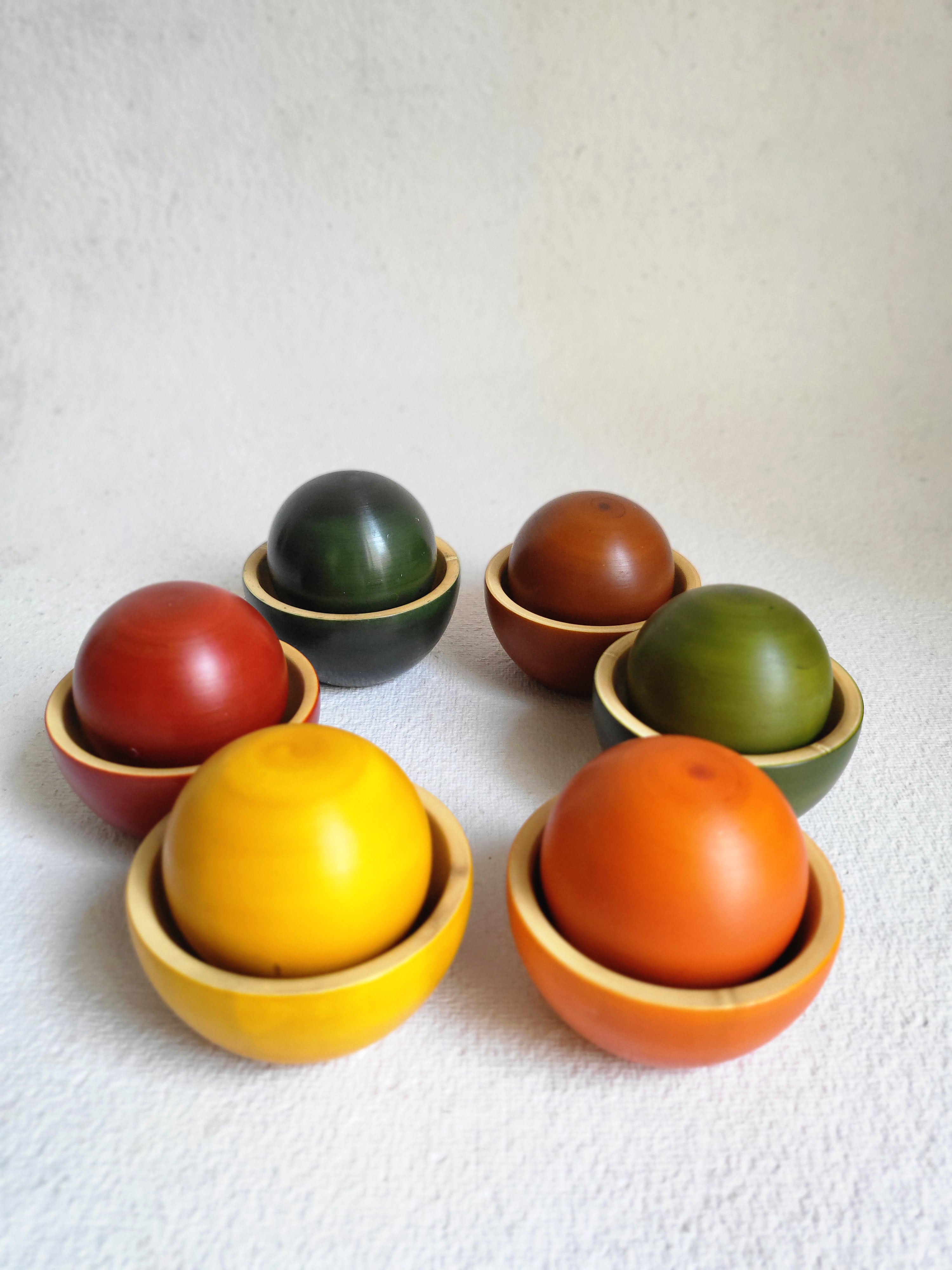 Gulab Tribe Handcrafted Wooden Bowls & Balls Sorter