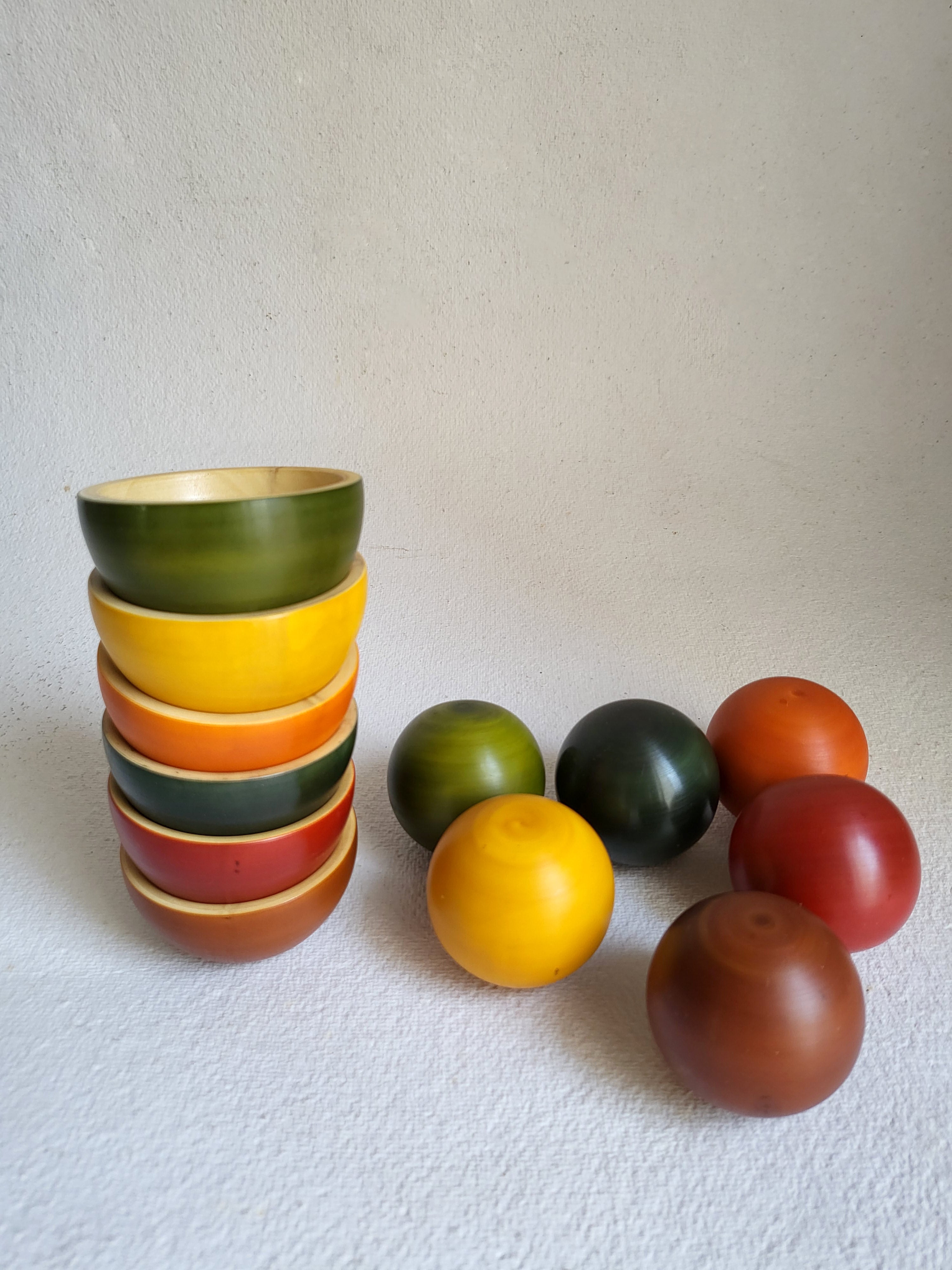 Gulab Tribe Handcrafted Wooden Bowls & Balls Sorter