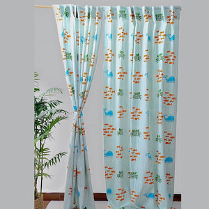 Gudgoodie 100% Cotton Canvas Curtains - Undersea Oasis - FSCT044W13
