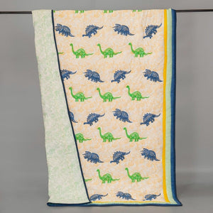Gudgoodie Cotton Muslin Baby Quilt - Dinosaur Pals - BLQT010T13