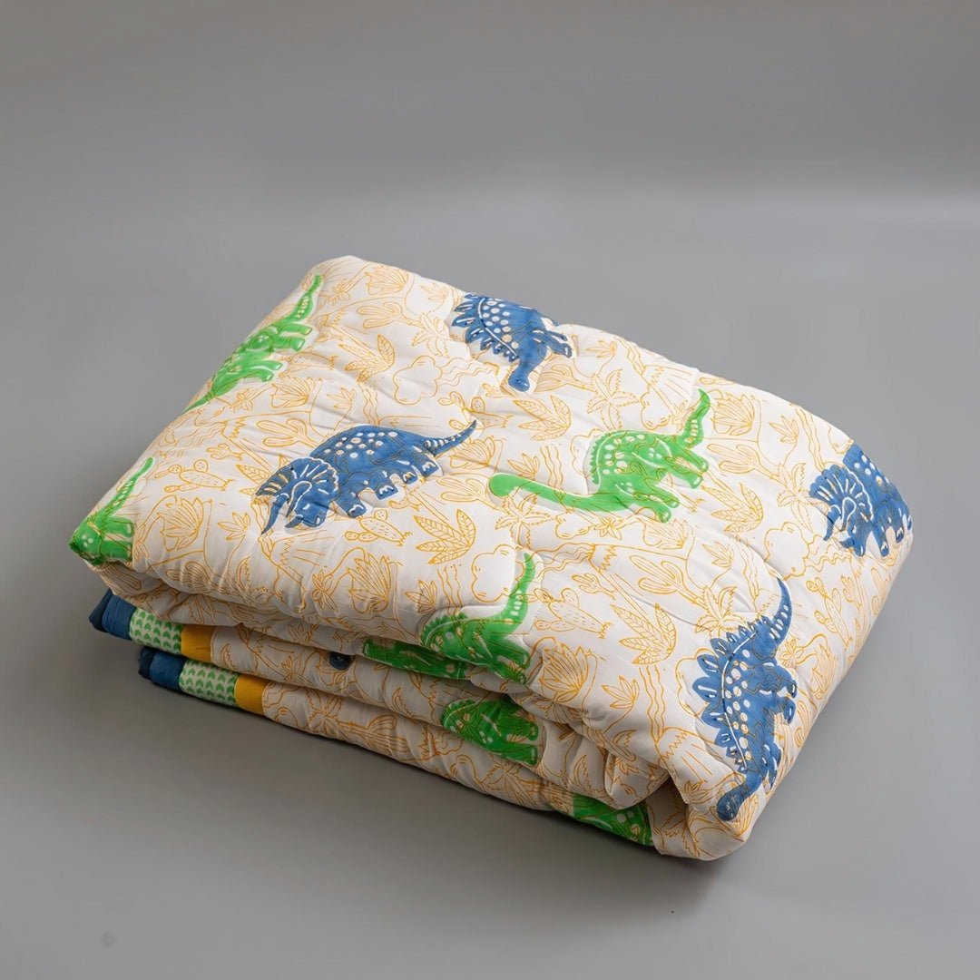 Gudgoodie Cotton Muslin Baby Quilt - Dinosaur Pals - BLQT010T13
