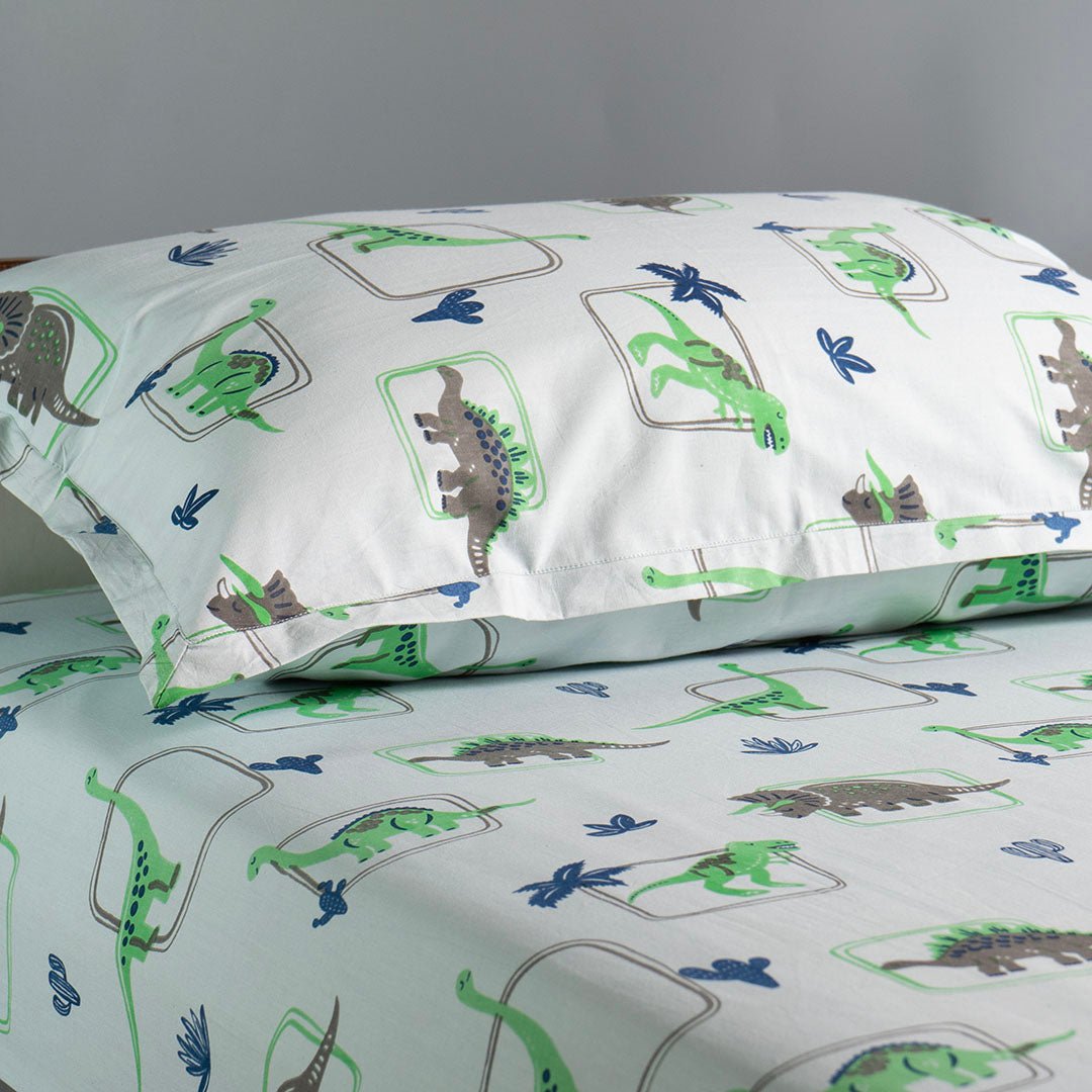 Gudgoodie Flat Crib Bedsheet 100% Cotton Percale - Dinosaur Pals - BLBS010C13
