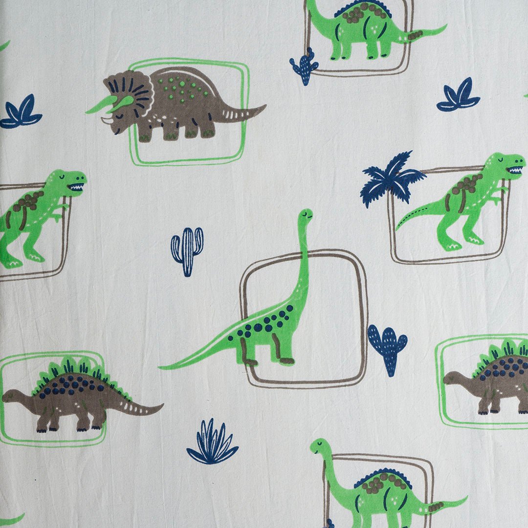 Gudgoodie Flat Crib Bedsheet 100% Cotton Percale - Dinosaur Pals - BLBS010C13