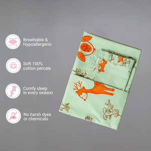 Gudgoodie Flat Crib Bedsheet 100% Cotton Percale - Enchanted Forest - BLBS015C13