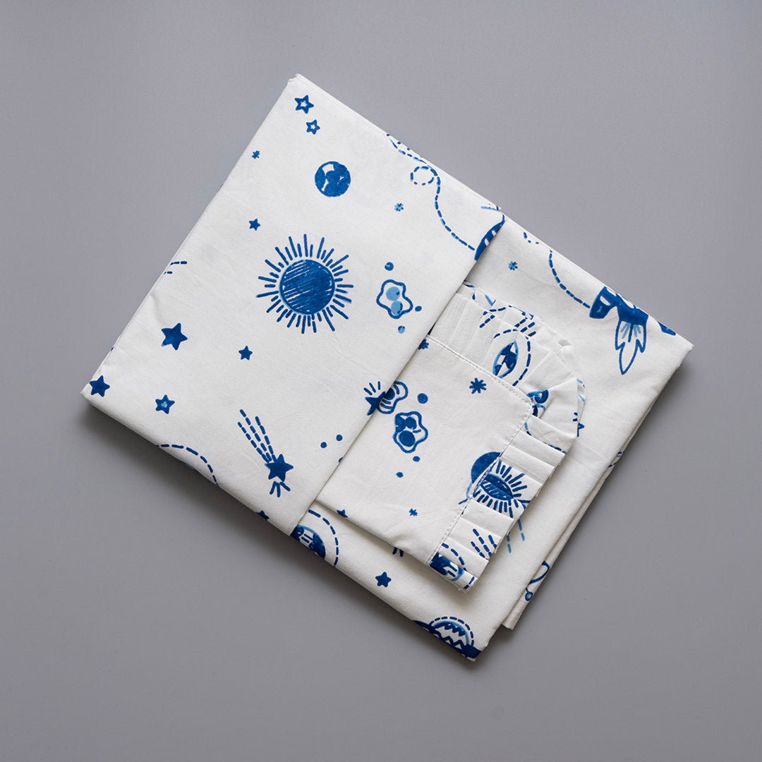 Gudgoodie Flat Crib Bedsheet 100% Cotton Percale - Galactic Adventure - BLBS035C13