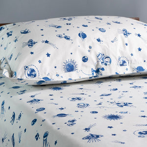 Gudgoodie Flat Crib Bedsheet 100% Cotton Percale - Galactic Adventure - BLBS035C13