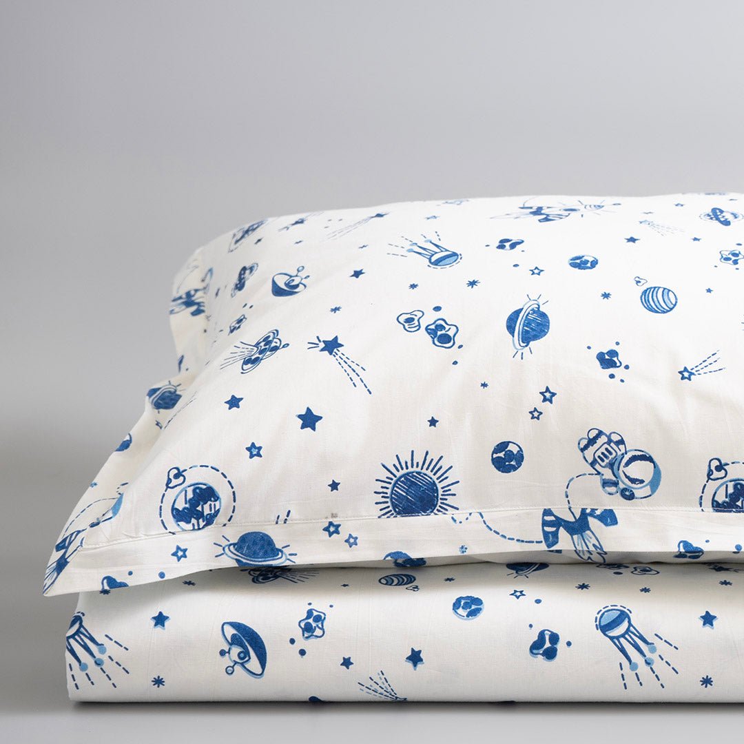 Gudgoodie Flat Crib Bedsheet 100% Cotton Percale - Galactic Adventure - BLBS035C13