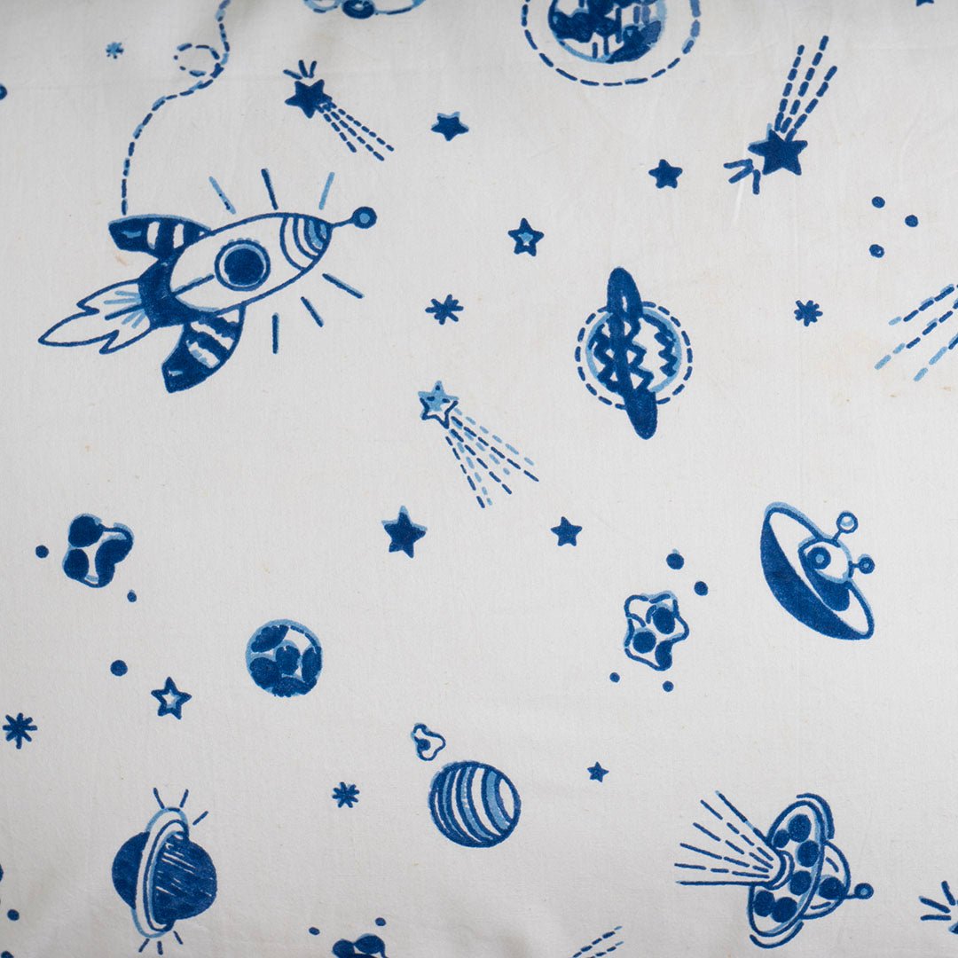 Gudgoodie Flat Crib Bedsheet 100% Cotton Percale - Galactic Adventure - BLBS035C13