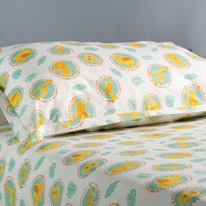 Gudgoodie Flat Crib Bedsheet - 100% Cotton Percale - Jungle Safari - BLBS032C13