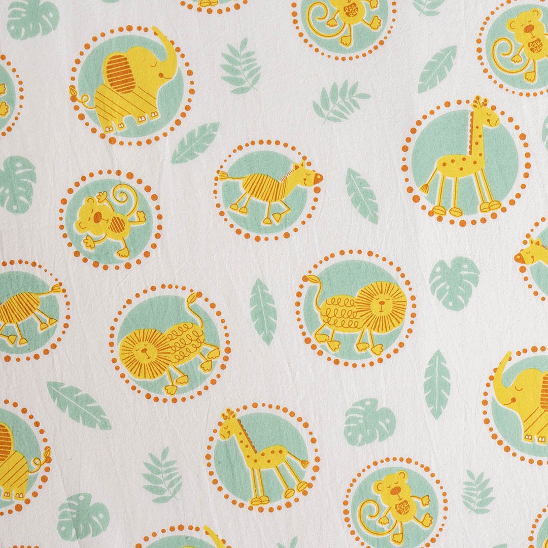Gudgoodie Flat Crib Bedsheet - 100% Cotton Percale - Jungle Safari - BLBS032C13