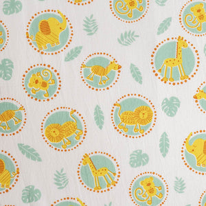 Gudgoodie Flat Crib Bedsheet - 100% Cotton Percale - Jungle Safari - BLBS032C13