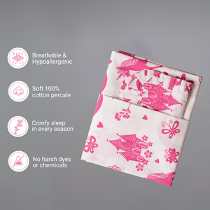 Gudgoodie Flat Crib Bedsheet - 100% Cotton Percale - Magical Unicorns - BLBS045C13