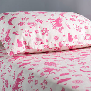 Gudgoodie Flat Crib Bedsheet - 100% Cotton Percale - Magical Unicorns - BLBS045C13