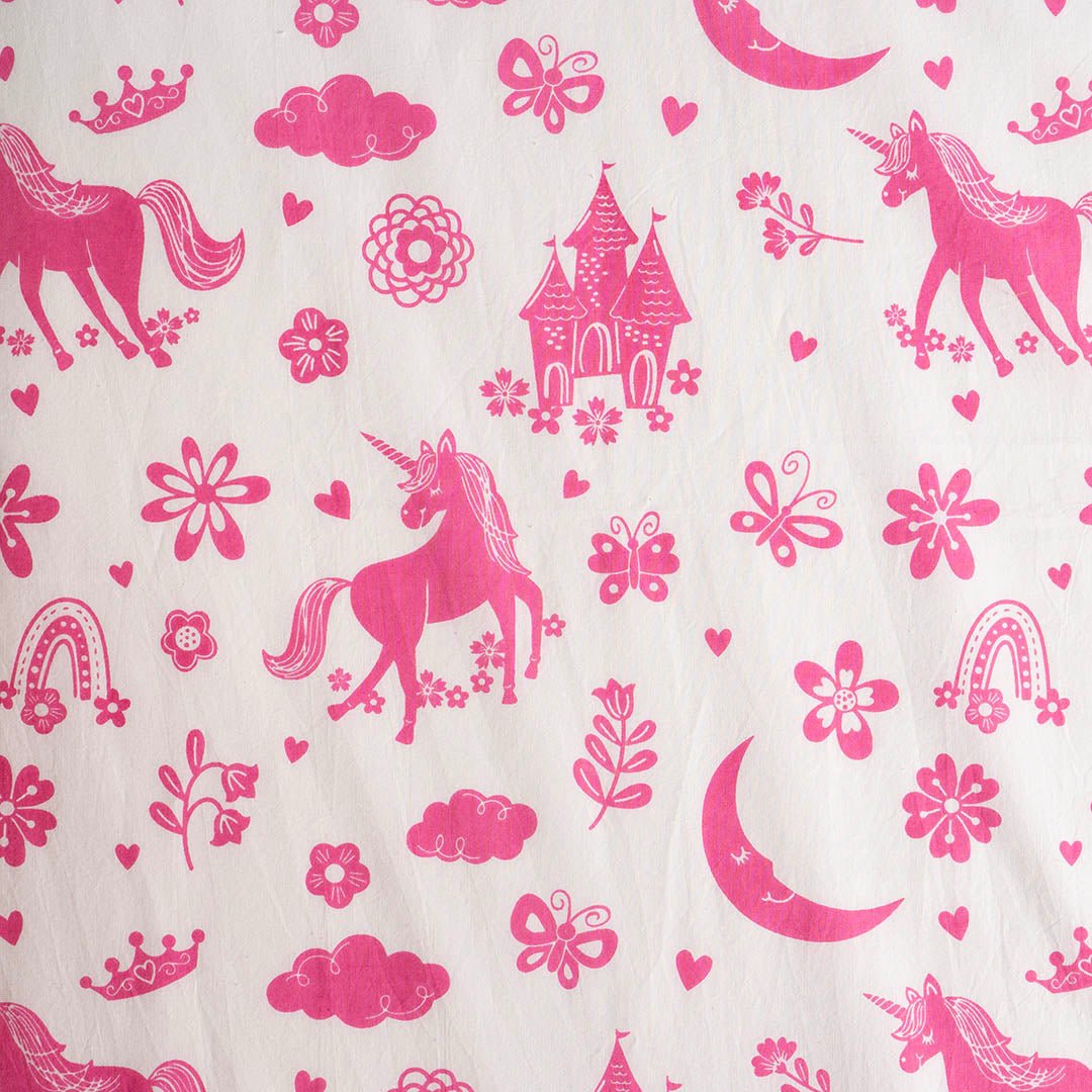 Gudgoodie Flat Crib Bedsheet - 100% Cotton Percale - Magical Unicorns - BLBS045C13