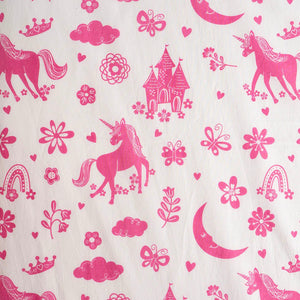 Gudgoodie Flat Crib Bedsheet - 100% Cotton Percale - Magical Unicorns - BLBS045C13