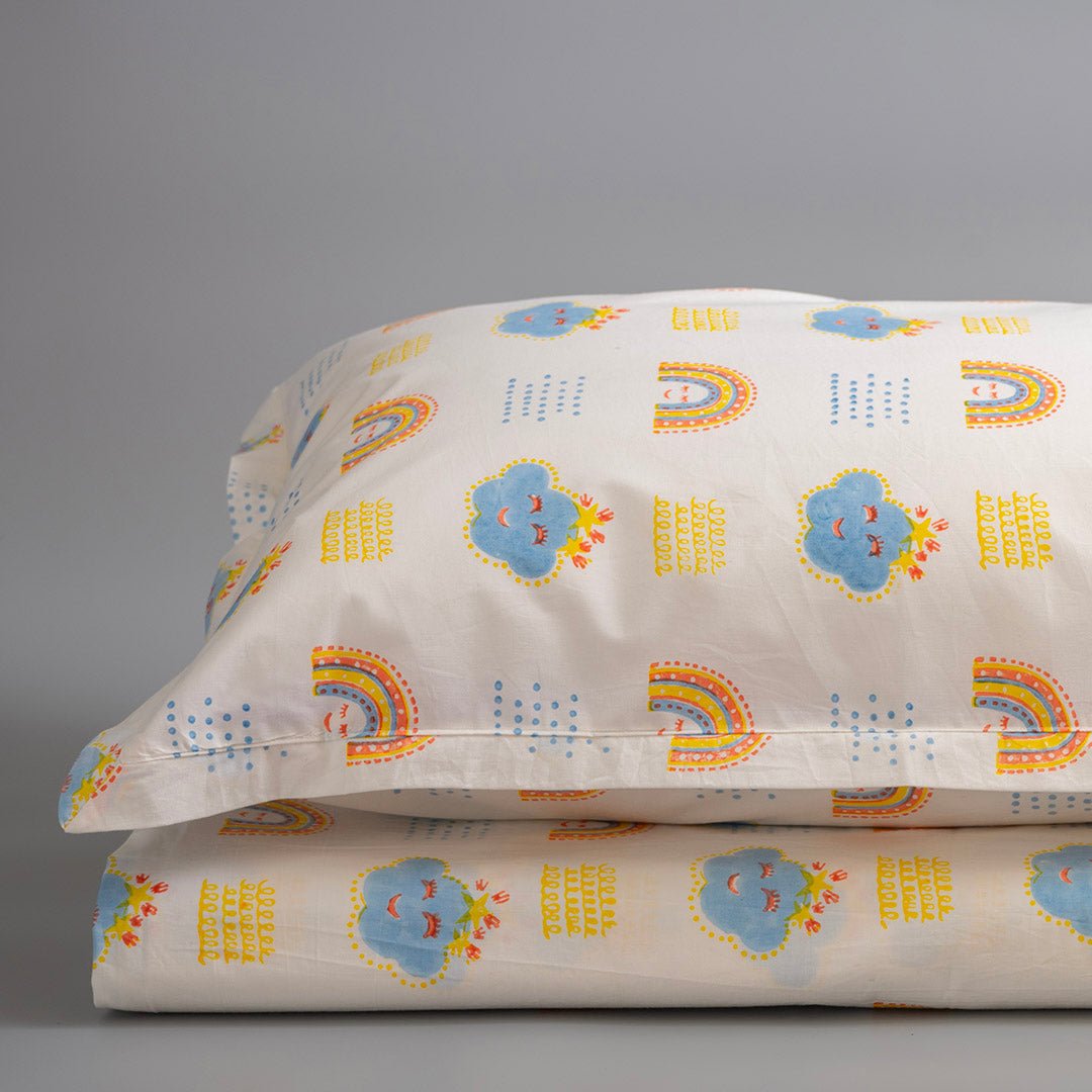 Gudgoodie Flat Crib Bedsheet - 100% Cotton Percale - Rainbow Dreams - BLBS031C13