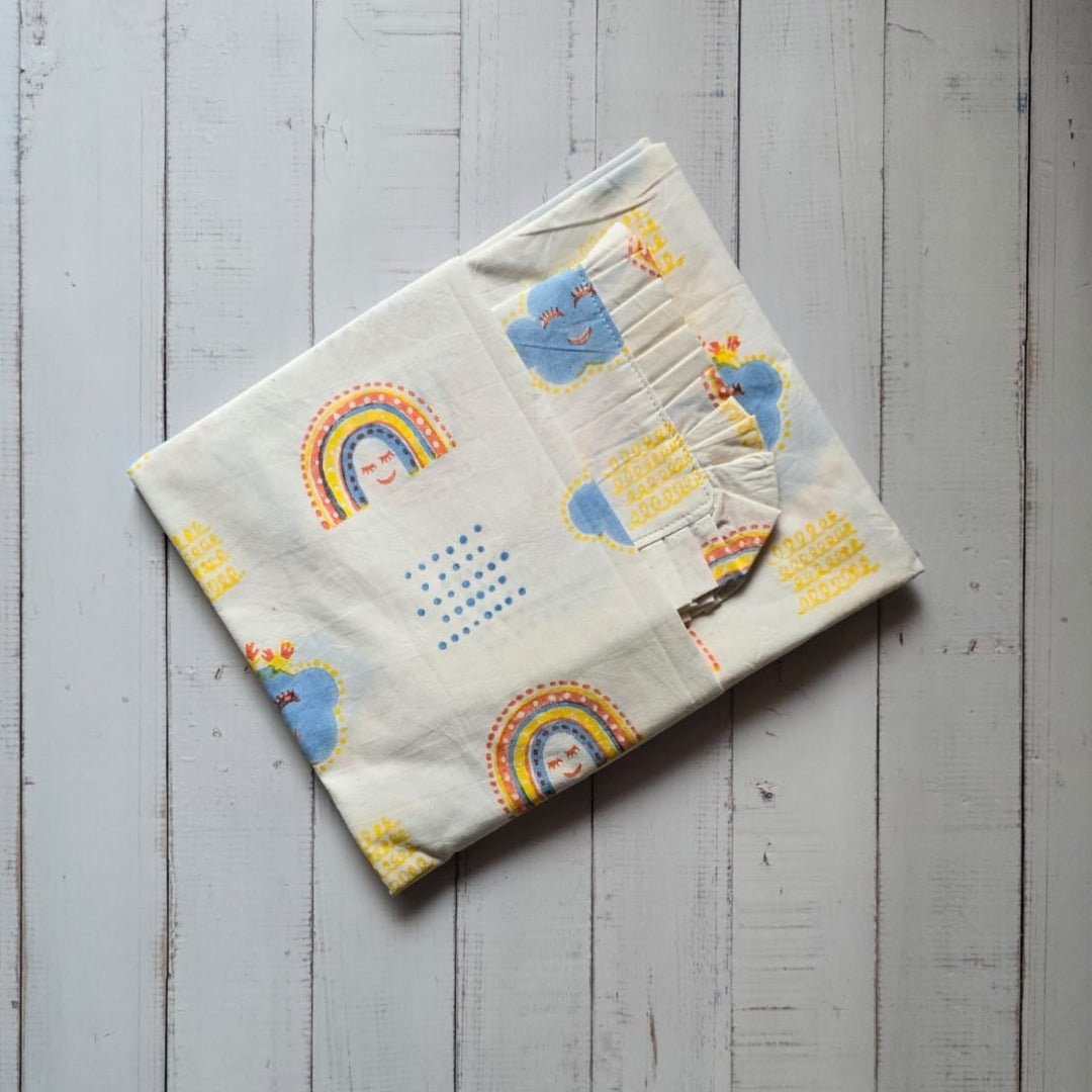 Gudgoodie Flat Crib Bedsheet - 100% Cotton Percale - Rainbow Dreams - BLBS031C13