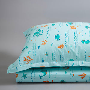 Gudgoodie Flat Crib Bedsheet 100% Cotton Percale - Undersea Oasis - BLBS044C13