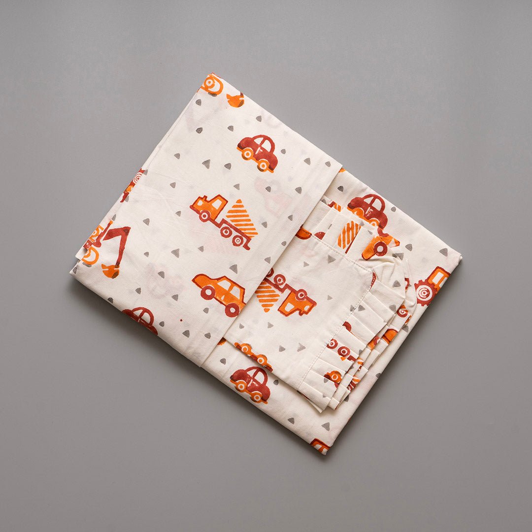 Gudgoodie Flat Crib Bedsheet - 100% Cotton Percale - Vehicles - BLBS046C13