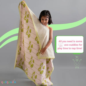 Gudgoodie Kids Cotton Muslin Dohar - Avocados Jam - BLDH002T13