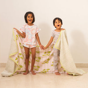 Gudgoodie Kids Cotton Muslin Dohar - Avocados Jam - BLDH002T13