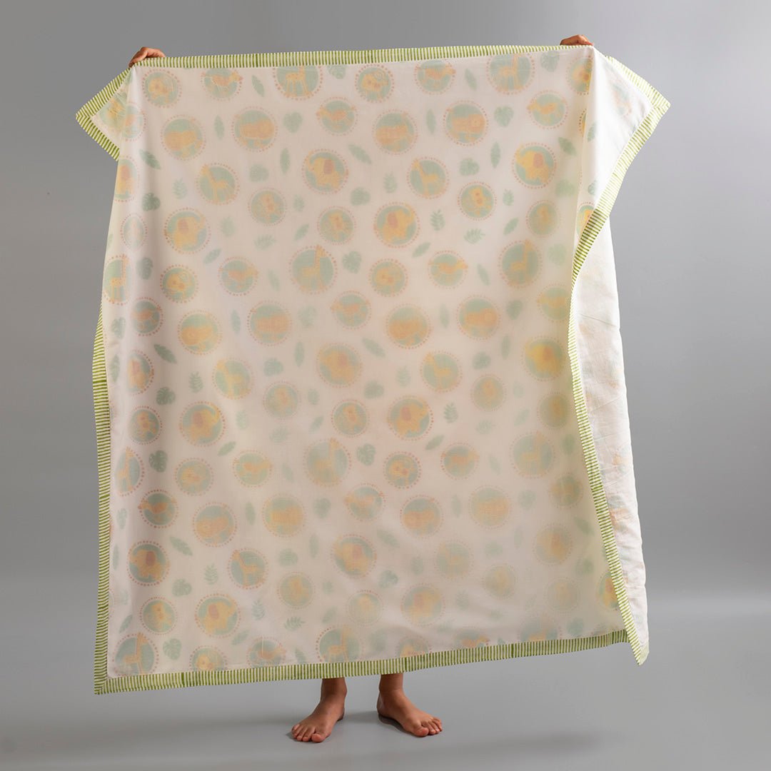 Gudgoodie Kids Cotton Muslin Dohar - Jungle Safari - BLDH032T13