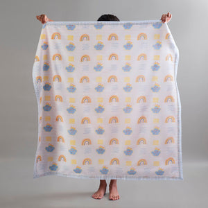 Gudgoodie Kids Cotton Muslin Dohar - Rainbow Dreams - BLDH031T13