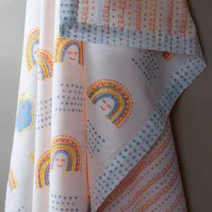 Gudgoodie Kids Cotton Muslin Dohar - Rainbow Dreams - BLDH031T13